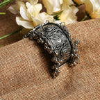 Mominos Fashion Joharkamal Oxidised Silver-Plated Ghungroo Handcraft Bracelet - Design 022