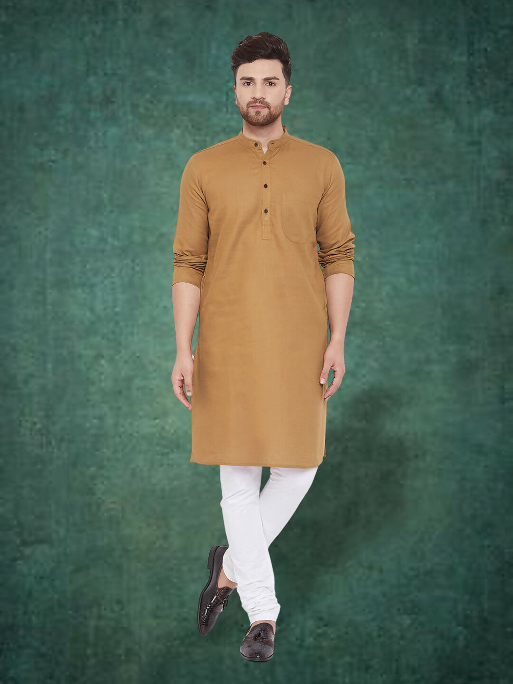Even Apparels Men's Pure Cotton Beige Kurta | Grocsy