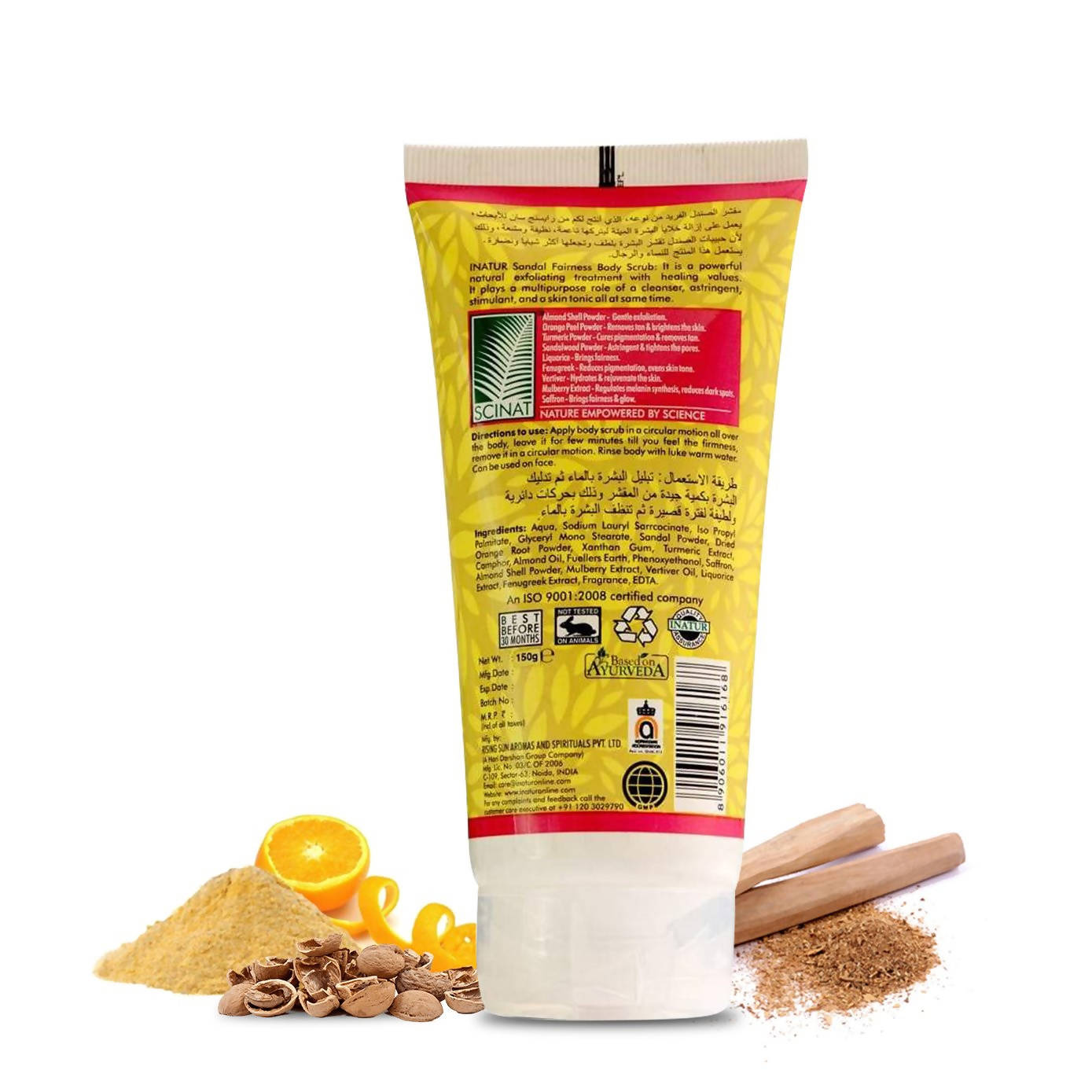 Inatur Sandal Fairness Body Scrub | Grocsy