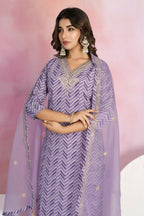 Ethnic Festive Wear Viscose Chanderi Purple Stitched Suit With Dupatta - Tanisha | Grocsy