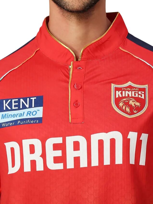 Punjab Kings Men Red Printed Half Sleeves Jersey IPL, T20 | Grocsy