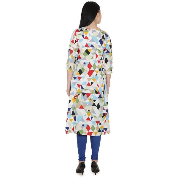 Kanoor Women's Multicolour A line kurti | Grocsy