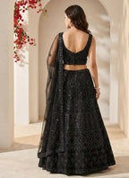 Lehenga Mart Black Net Designer Bollywood Style Wedding Wear Lehenga Choli | Grocsy