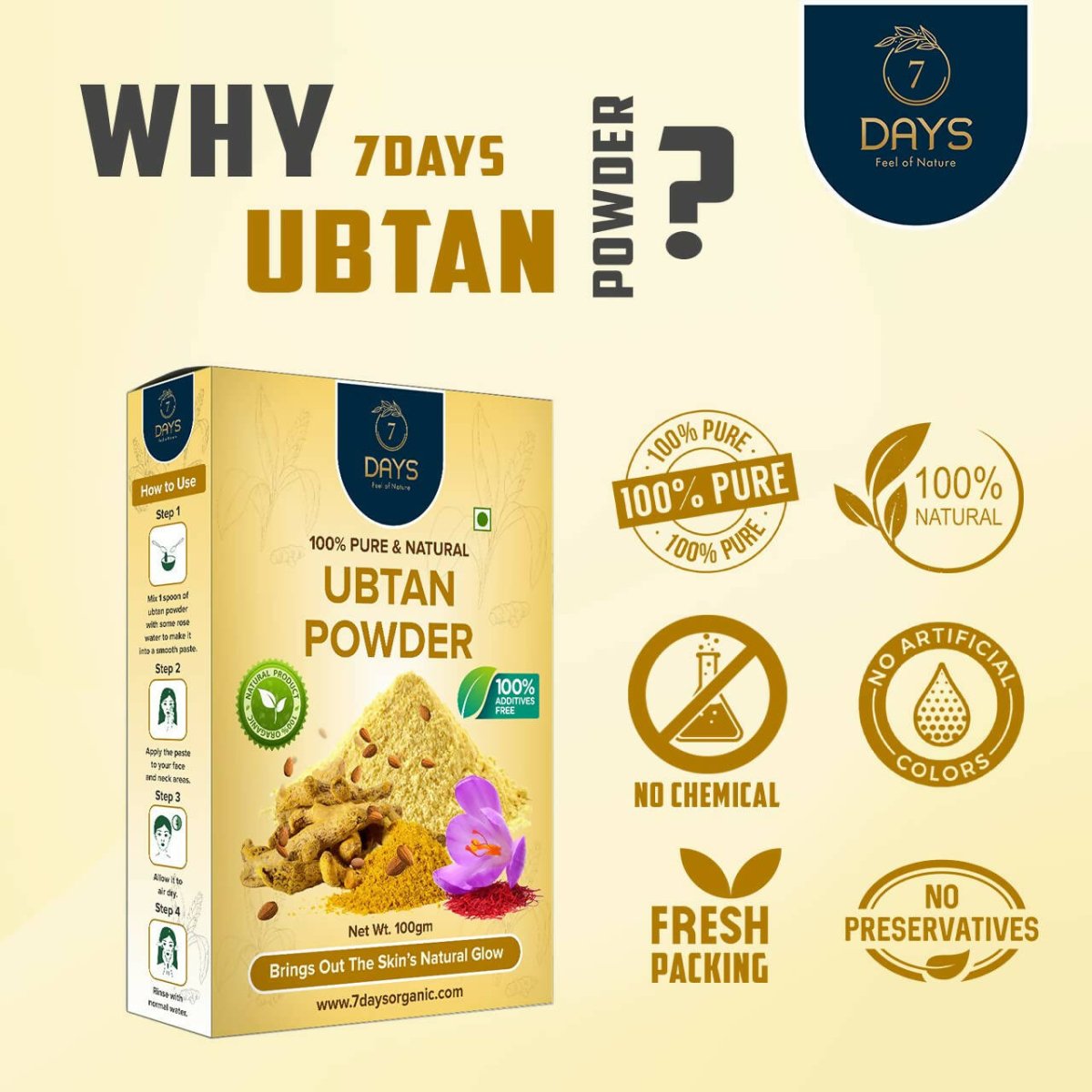 7 Days Ubtan Powder Face Pack | Grocsy