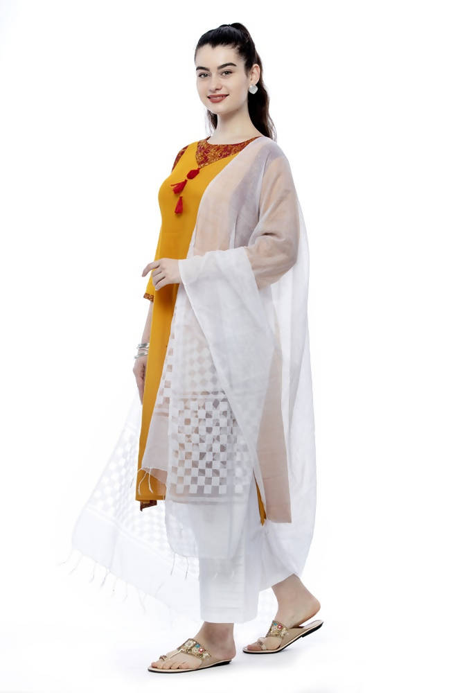Mominos Fashion Off White Buta Cut Dupatta | Grocsy