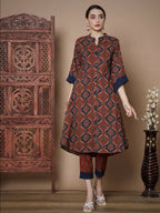 Myshka Women's Multi A-Line Kurta & Trousers With Dupatta | Grocsy