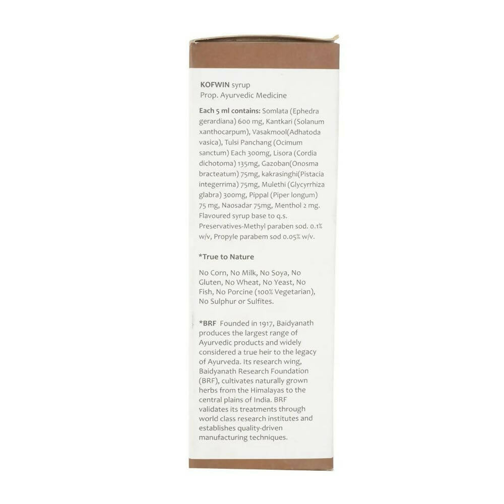 Baidyanath Jhansi Ayurvedant Kofwin Herbal Cough Syrup | Grocsy