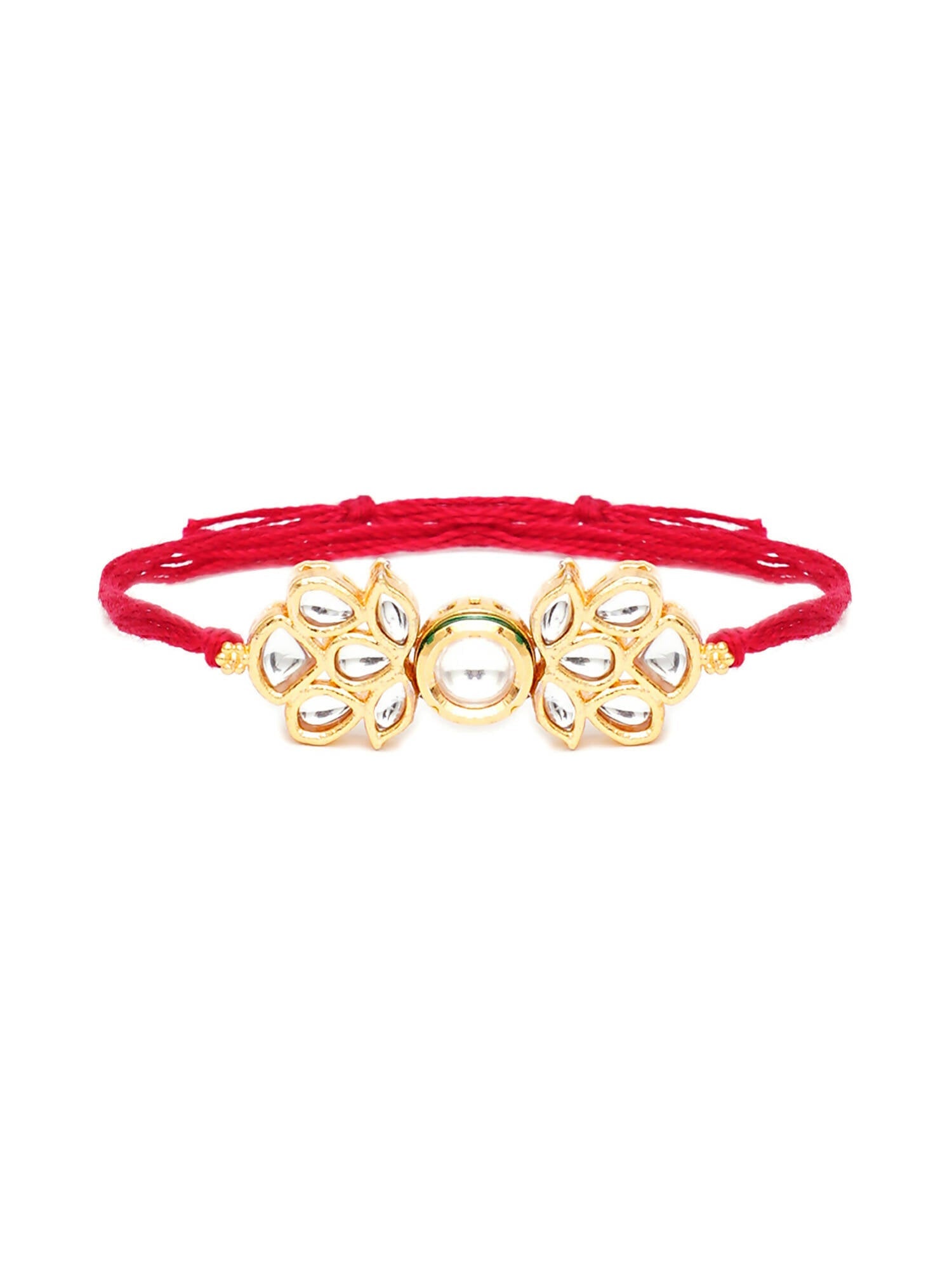 Designer kundan Rakhi - Ruby Raang | Grocsy