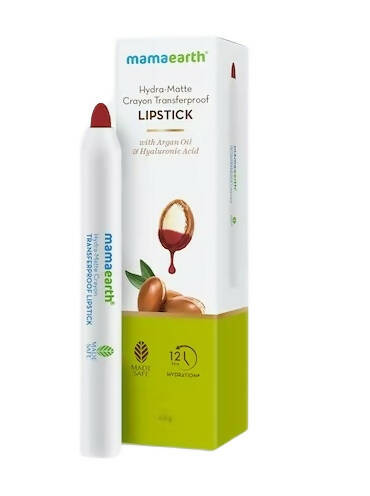 Mamaearth Hydra-Matte Crayon Transferproof Lipstick Raspberry Red | Grocsy