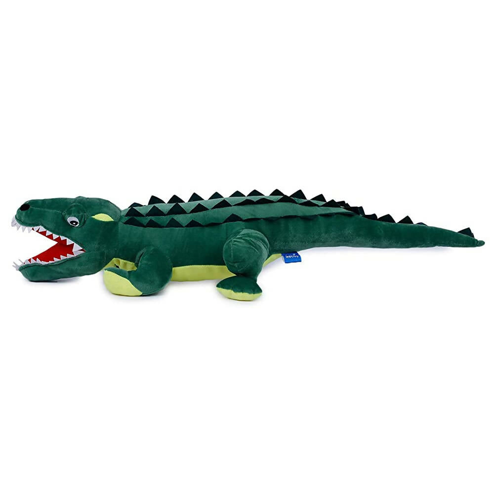 Webby Soft Crocodile with Open Mouth Stuffed Animal Plush Green Toy - 72 cm | Grocsy