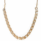 Leaf Shaped Neckpiece in Kundan and American Diamonds (Gold) - Ruby Raang | Grocsy
