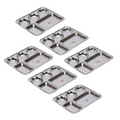 Sumeet Stainless Steel Rectangular 5 in 1 Compartment Lunch/Dinner Plate - small | Grocsy
