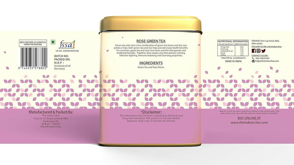The Indian Chai - Rose Green Tea | Grocsy