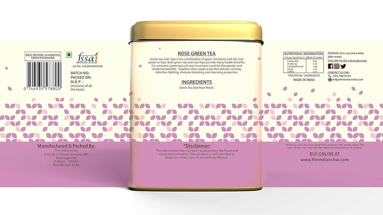 The Indian Chai - Rose Green Tea | Grocsy