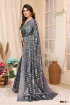 Aafreen Partywear Designer Grey Khadi Fancy Saree | Grocsy