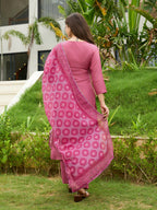 The52 Gajri Women's Beautiful Embroidered Rayon Fabric with Straight Kurta, Pant and Dupatta Set | Grocsy