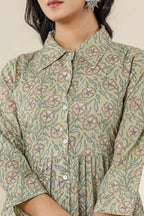 Kaajh Women's Green Printed Cotton Co-ord Set | Grocsy