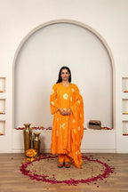 Joban Fashion Orange Tie & Dye Cotton Suit Set | Grocsy
