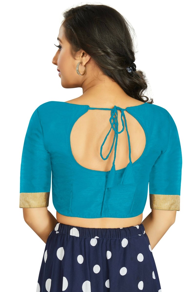 Aastha Fashion Women's Firozi Art Silk Designer Traditional Readymade Blouse | Grocsy