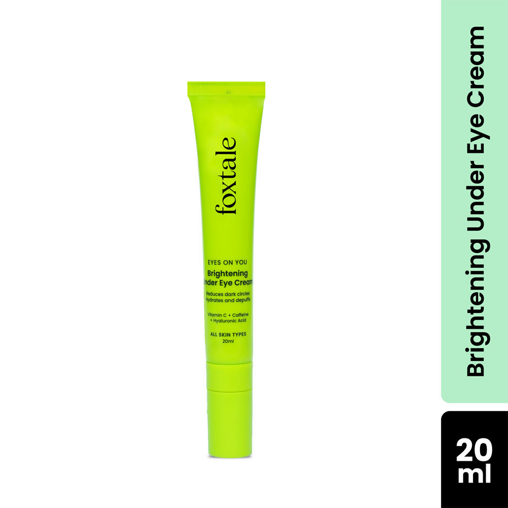 Foxtale Brightening Under Eye Cream with Vitamin-C, Caffeine & Hyaluronic Acid | Grocsy