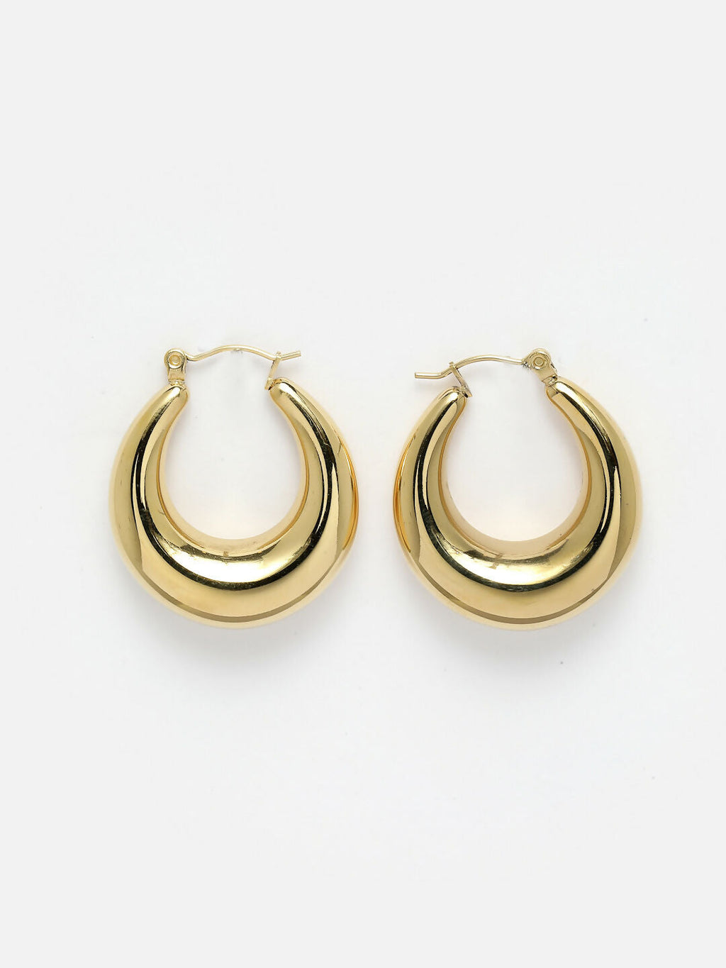 NVR Gold-Polished Contemporary Hoop Earrings | Grocsy