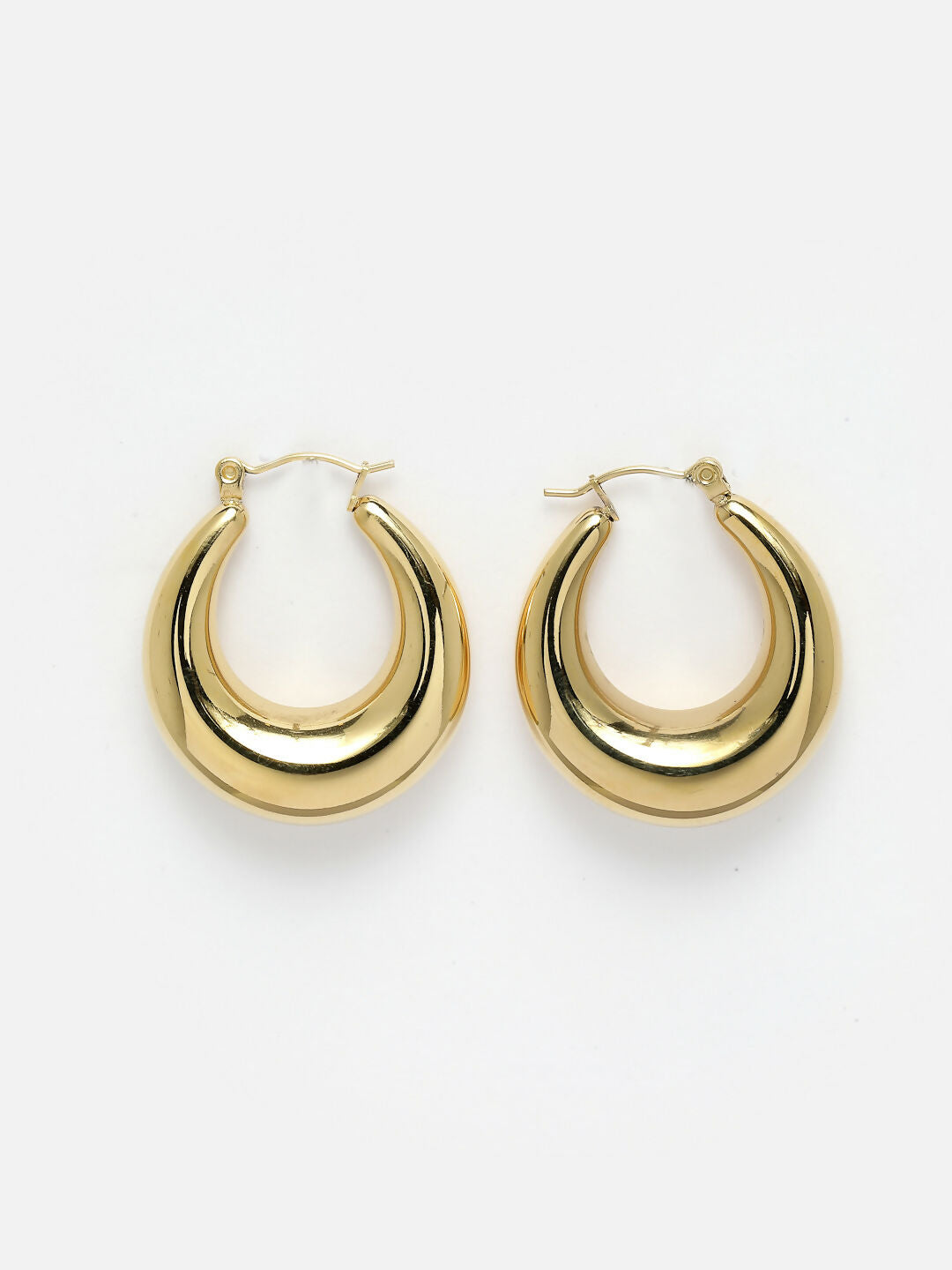 NVR Gold-Polished Contemporary Hoop Earrings | Grocsy