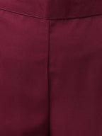 FIORRA Women's Wine Poly Crepe A-Line Kurta Set | Grocsy