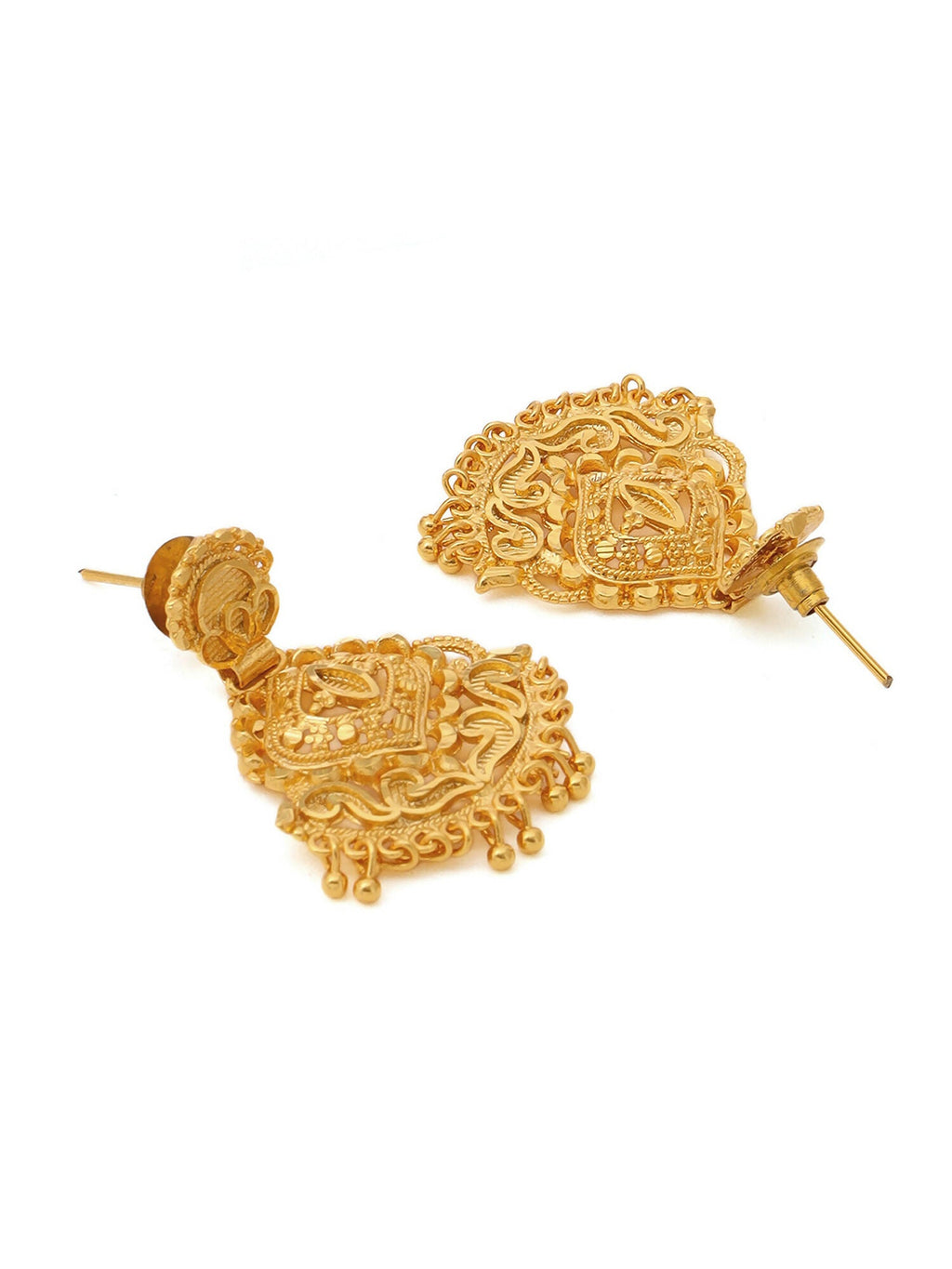 Ruby Raang Traditional Gold Earrings | Grocsy
