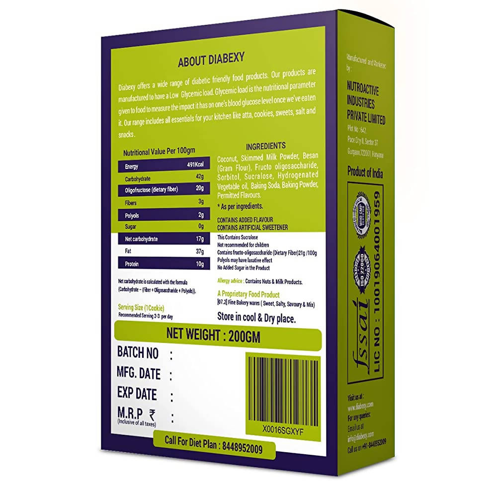 Diabexy Coconut Cookies Sugar Control for Diabetes | Grocsy