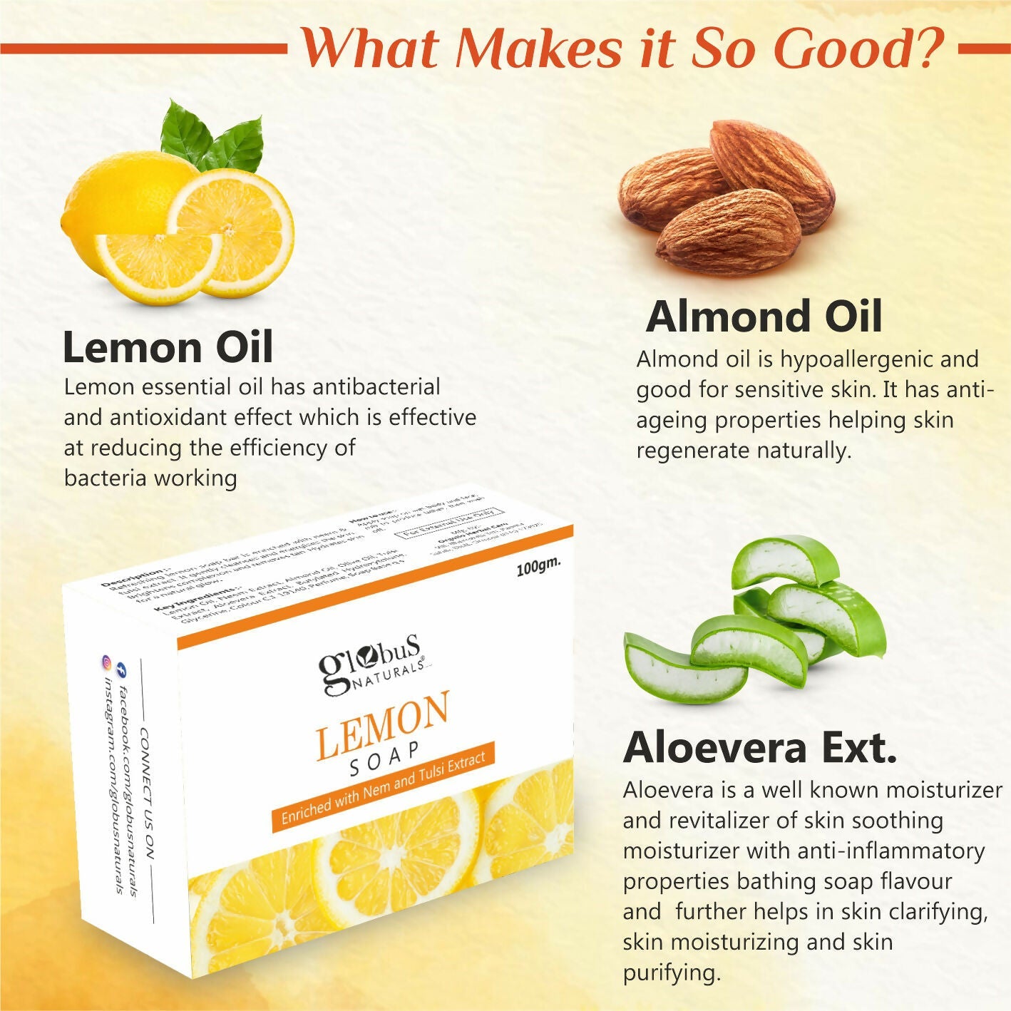 Globus Naturals Lemon Soap | Grocsy