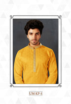 Joban Fashion Yellow Cotton Kurta Pyjama | Grocsy