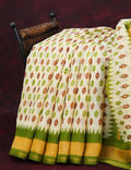 Combo of White and Green Patan Patola Semi Chanderi Saree By Gayathri Reddy Designer Studio | Grocsy