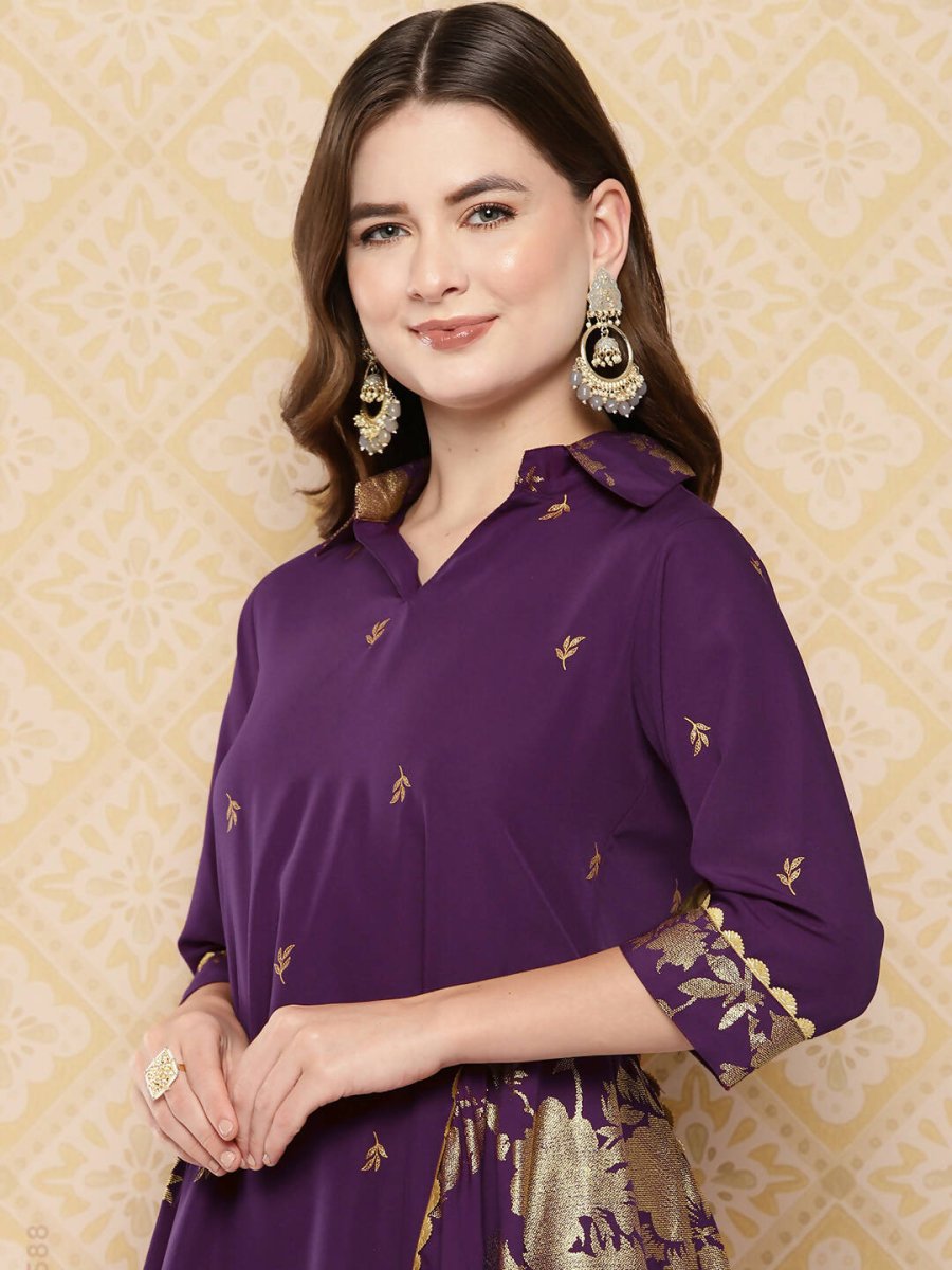 Ahalyaa Women's Traditional Wear Co-ods - Burgundy | Grocsy