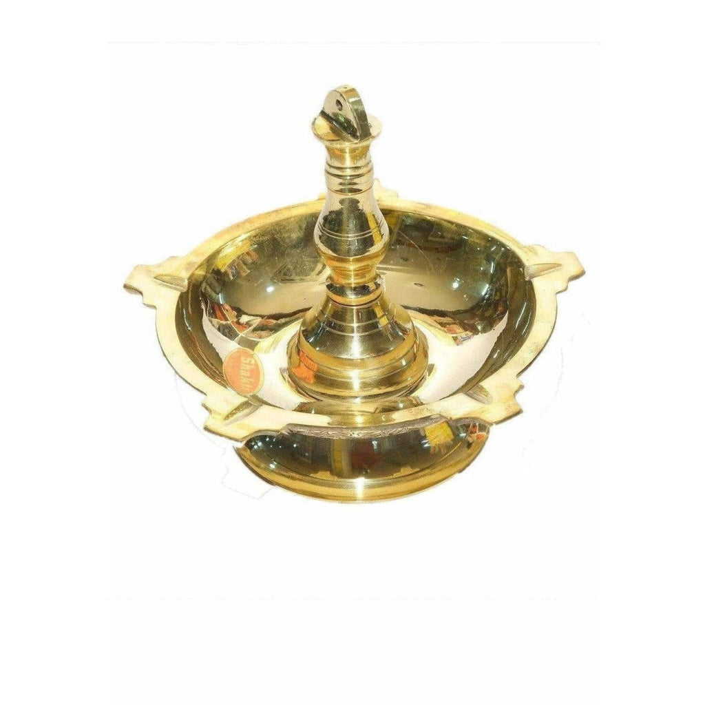 Brass Pooja Diya/ Lamp Stand  (Big Size) / Deepam Stand (Big Size)-1Step | Grocsy