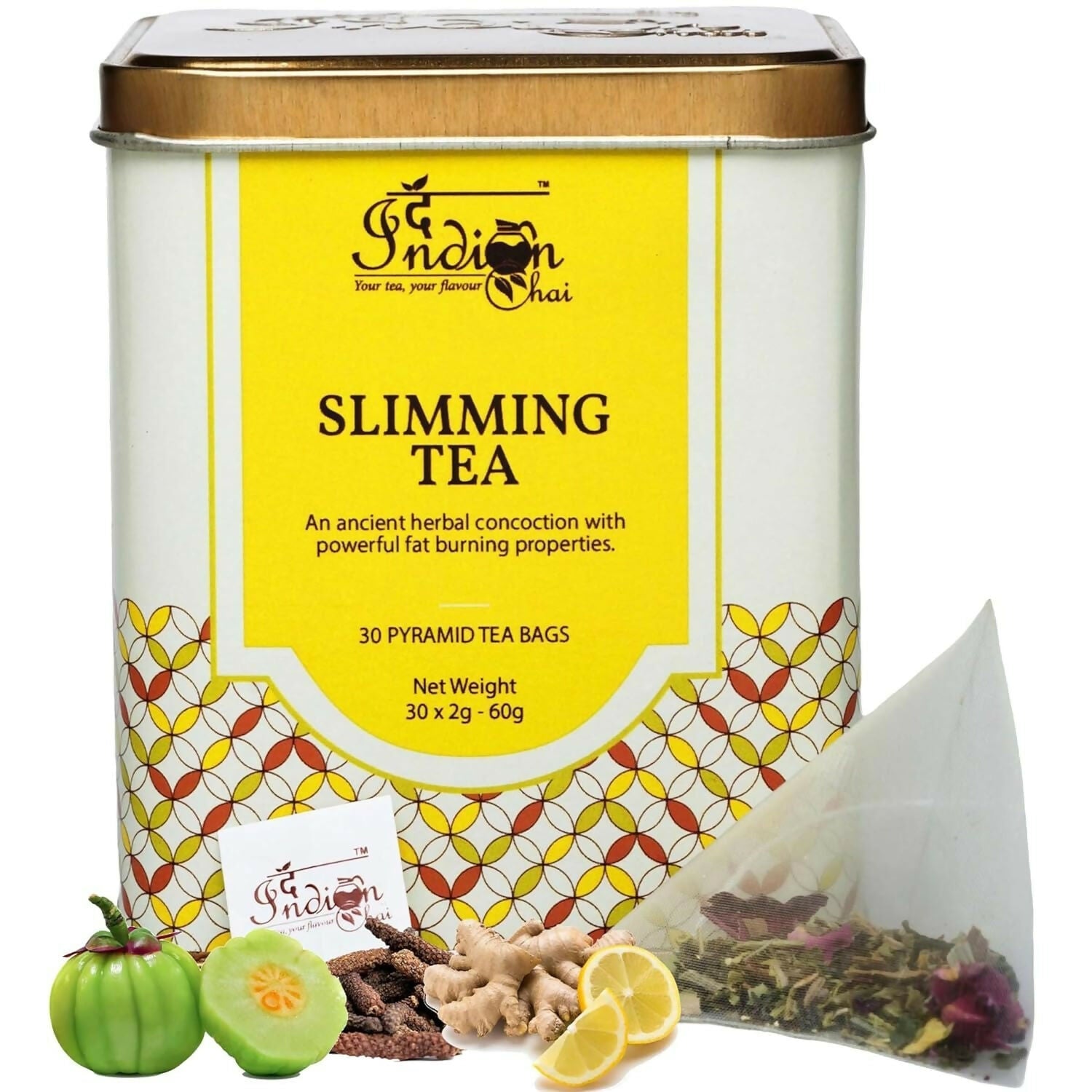 The Indian Chai - Slimming Tea 30 Pyramid Tea Bags | Grocsy