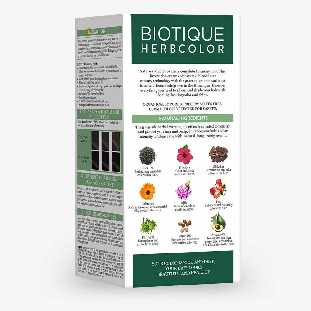 Biotique Herbcolor 3N Darkest Brown 50Gm + 110Ml | Grocsy