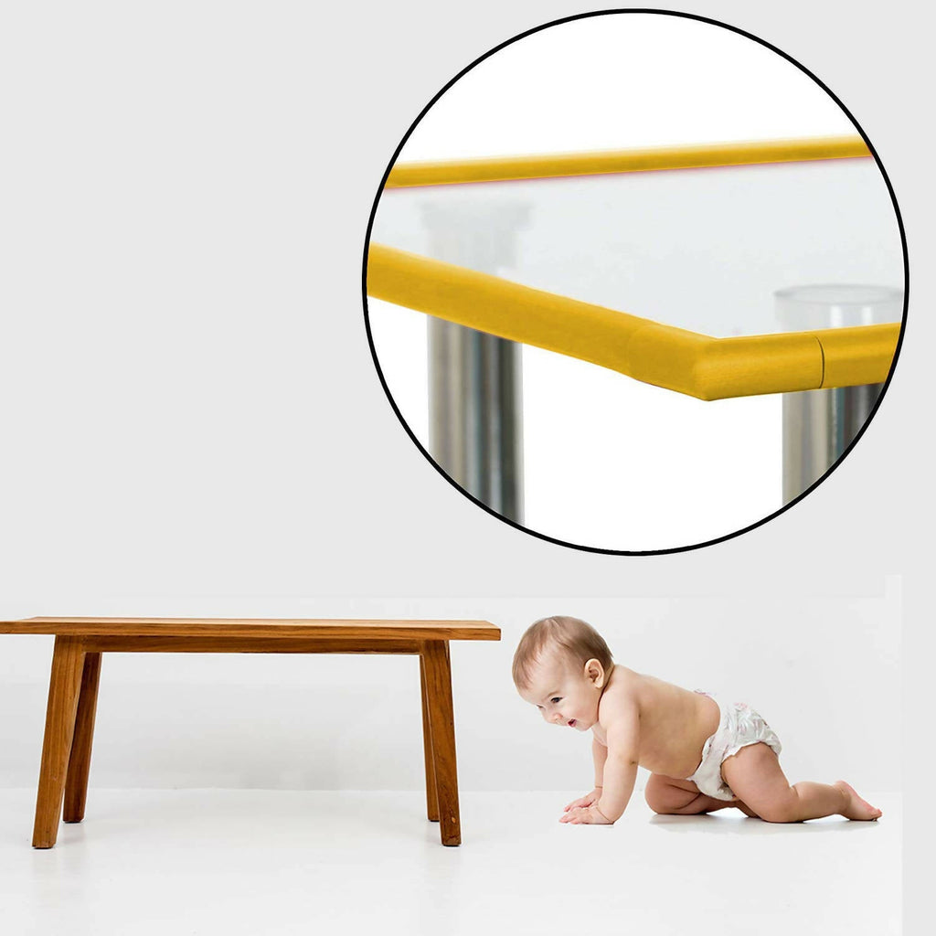 Safe-O-Kid Unique High Density L-Shaped 2 Mtr Long Mini 2 Edge Guard With 8 Corner Cushions - Grey | Grocsy