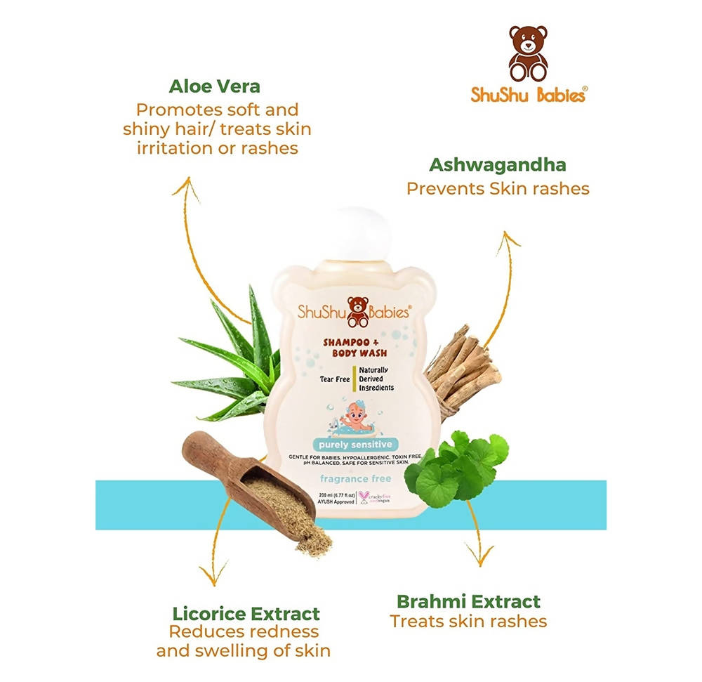 ShuShu Babies Shampoo + Body Wash Fragrance Free | Grocsy