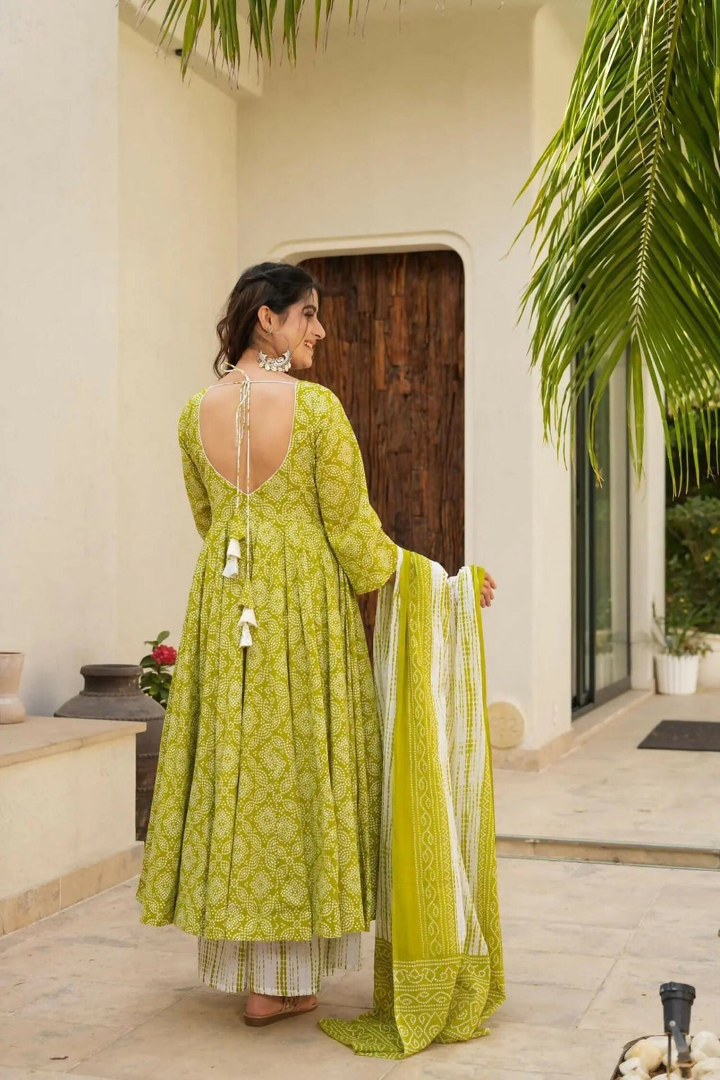 Aayaa Designer Printed Muslin Suit - Parrot yellow | Grocsy