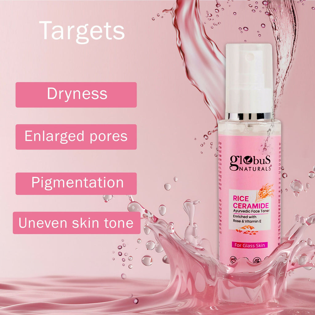 Globus Naturals Rice Ceramide Ayurvedic Face Toner, For Korean Glass Skin | Grocsy