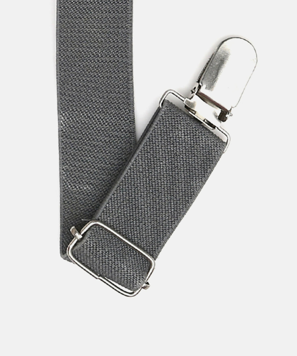 Manet Boys Solid Suspenders - Grey | Grocsy