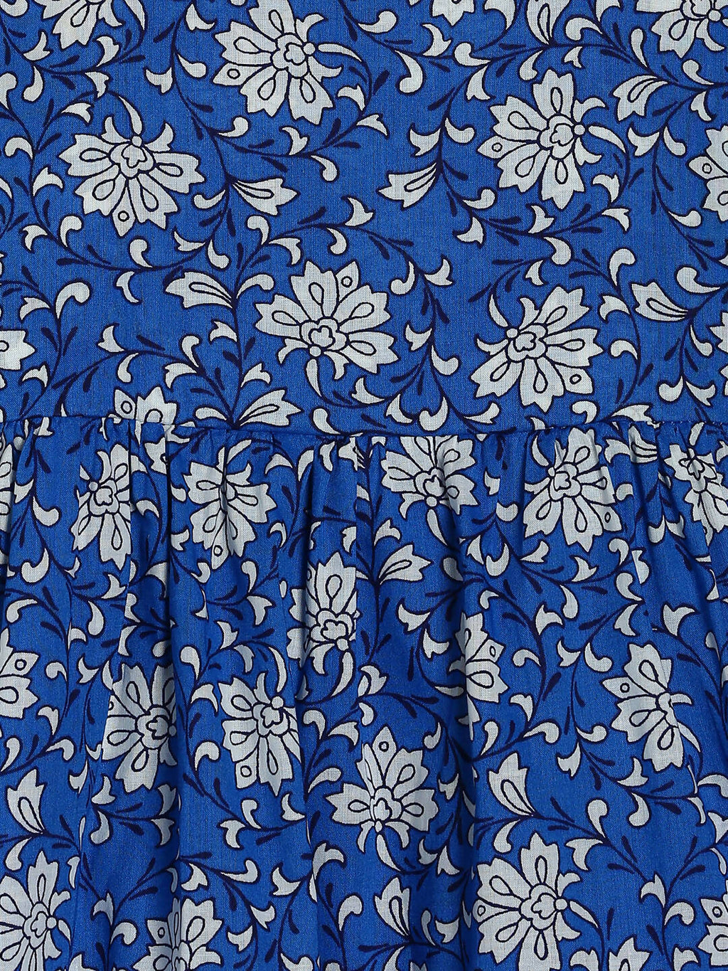 Manet Girls Cotton Layer Frock Printed - Blue | Grocsy