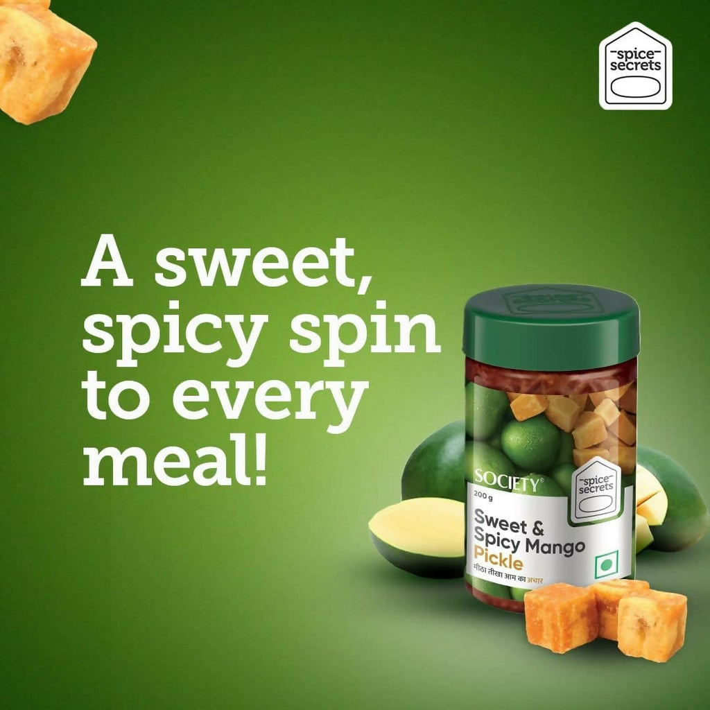 Society Sweet & Spicy Mango Pickle Jar | Grocsy