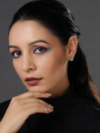Silver Diamond Studs- Ruby Raang | Grocsy