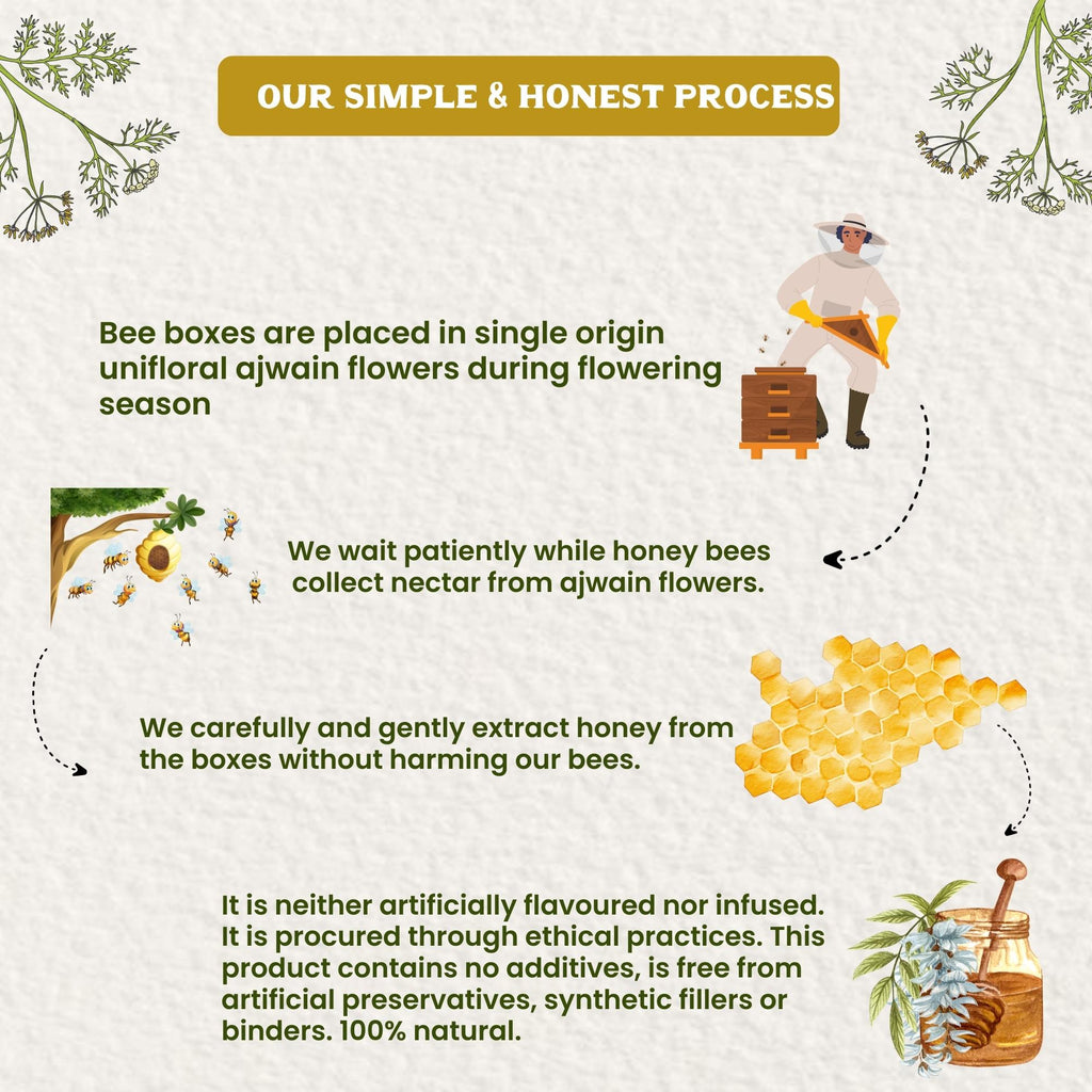 Vediko Origins Raw Ajwain Honey | Grocsy