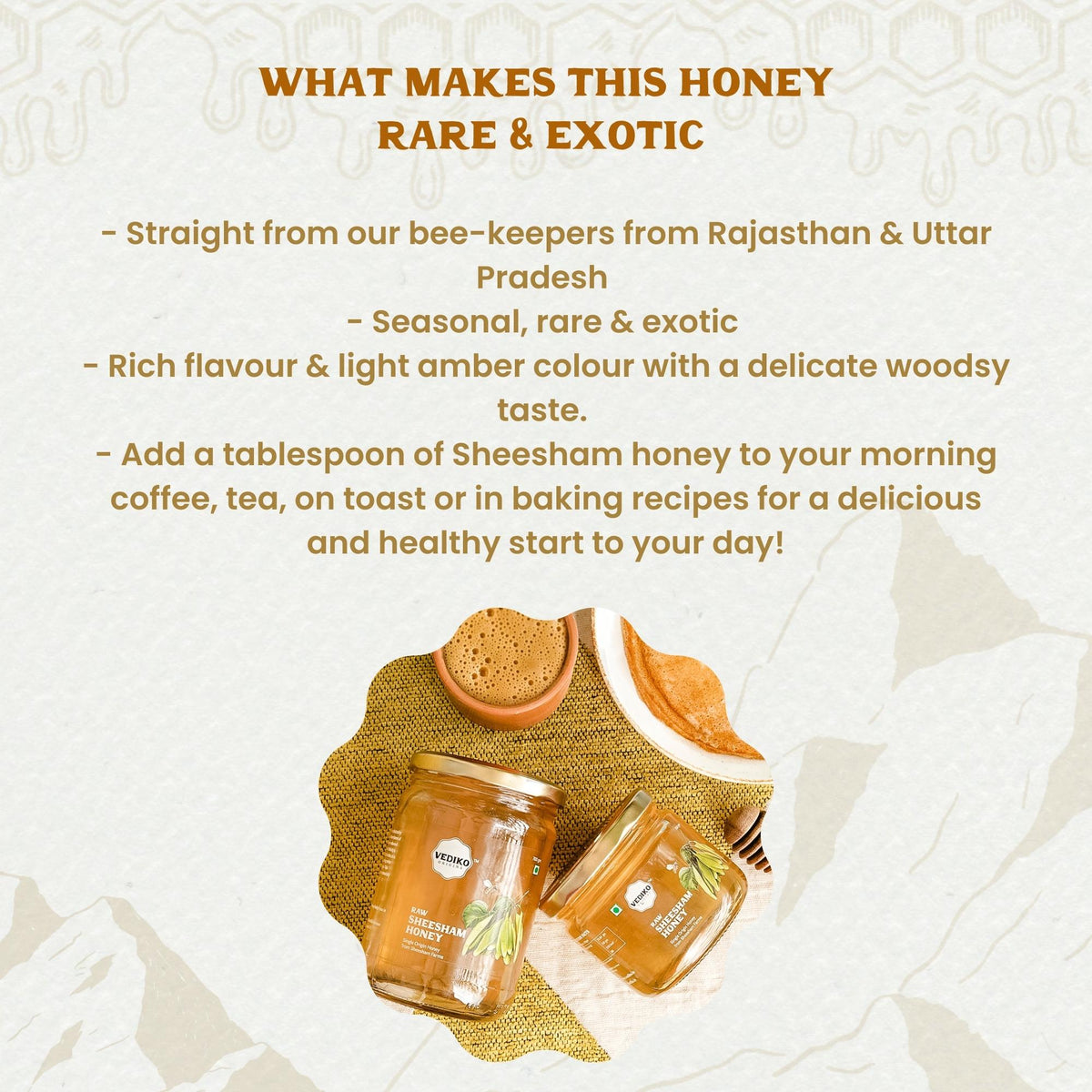 Vediko Origins Raw Sheesham Honey | Grocsy