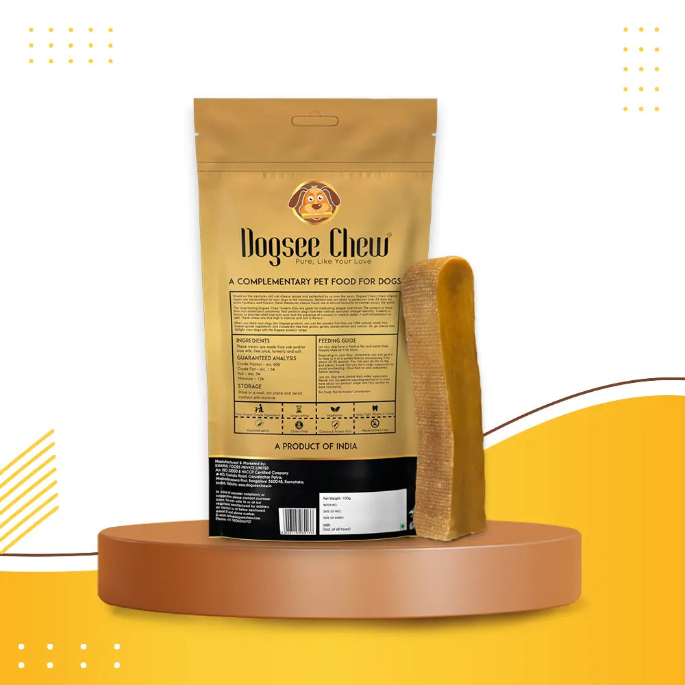 Dogsee Turmeric Medium Bars: Long-Lasting Dental Chews for Medium Dogs | Grocsy