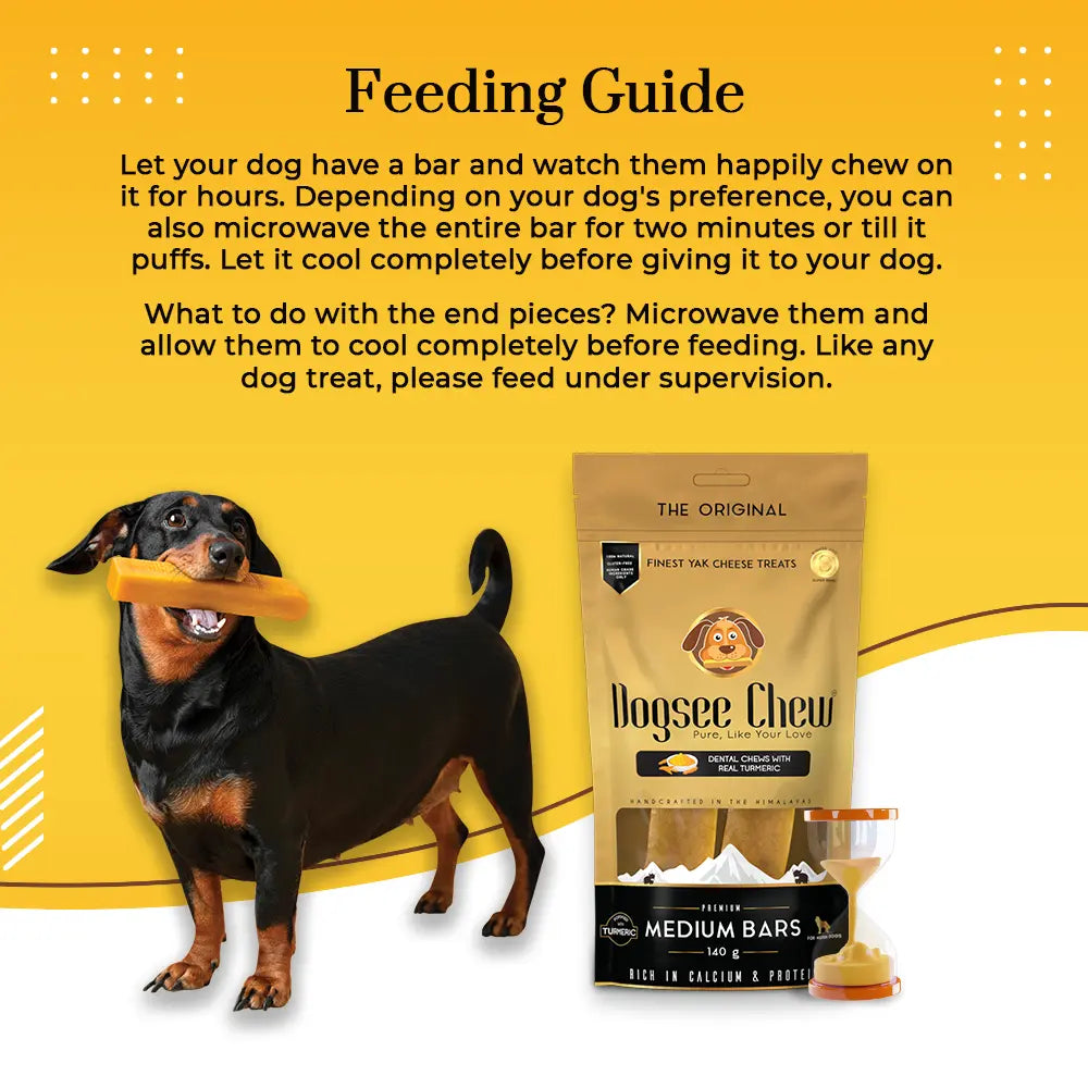 Dogsee Turmeric Medium Bars: Long-Lasting Dental Chews for Medium Dogs | Grocsy