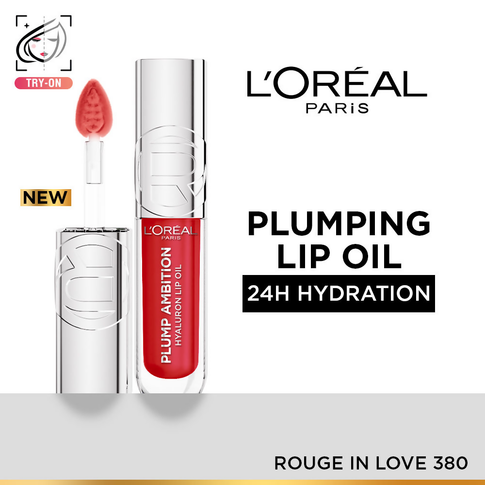 L'Oreal Paris Plump Ambition Hyaluron Lip Oil - 380 Rouge In Love | Grocsy