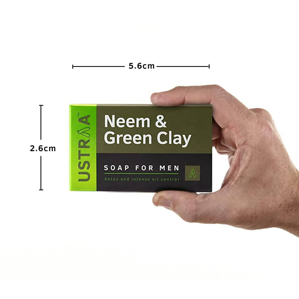Ustraa Neem & Green Clay Soap For Men | Grocsy